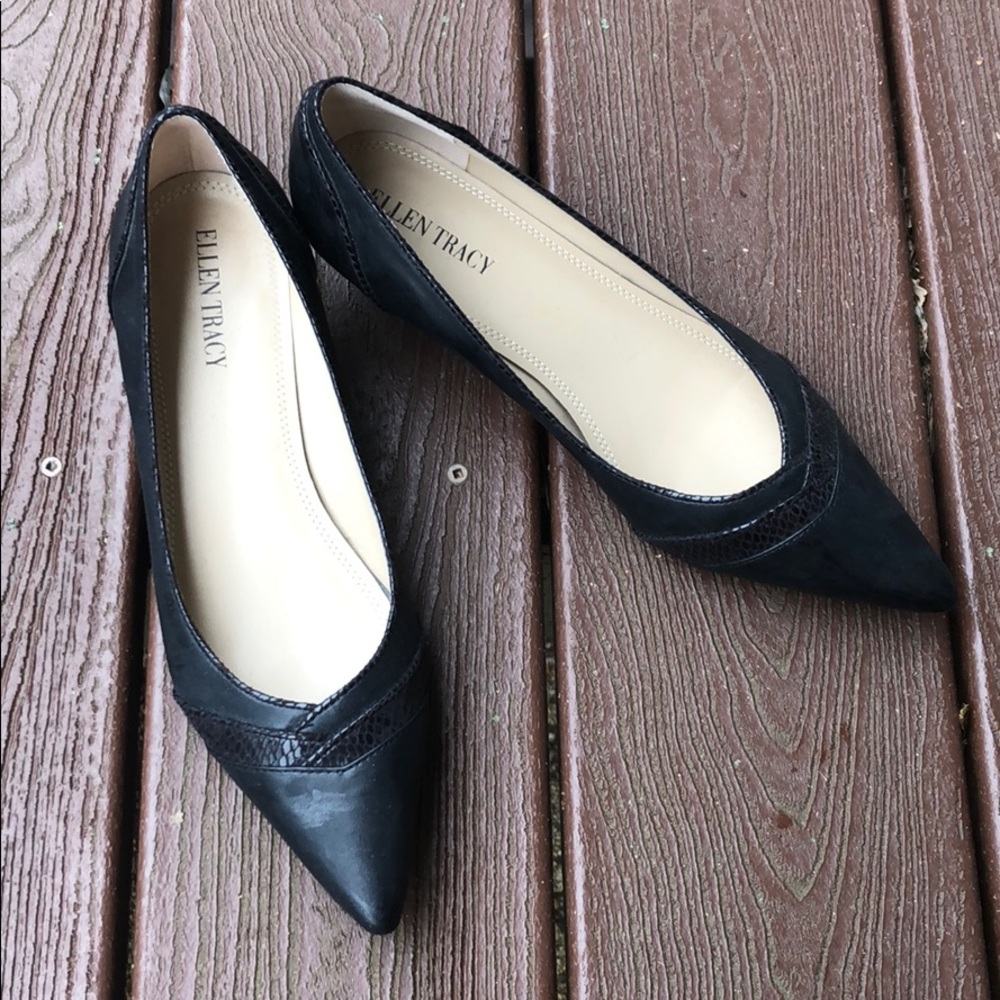 Ellen Tracy Khalil Black Kitten Heels